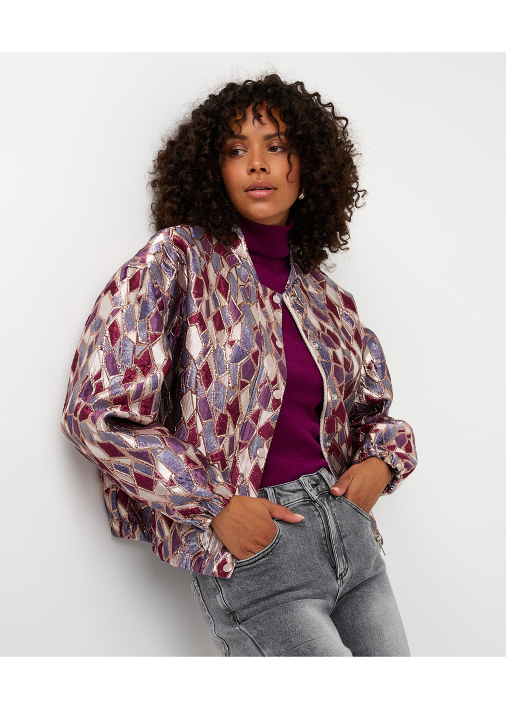 EsQualo Jacket bomber metallic mosaic