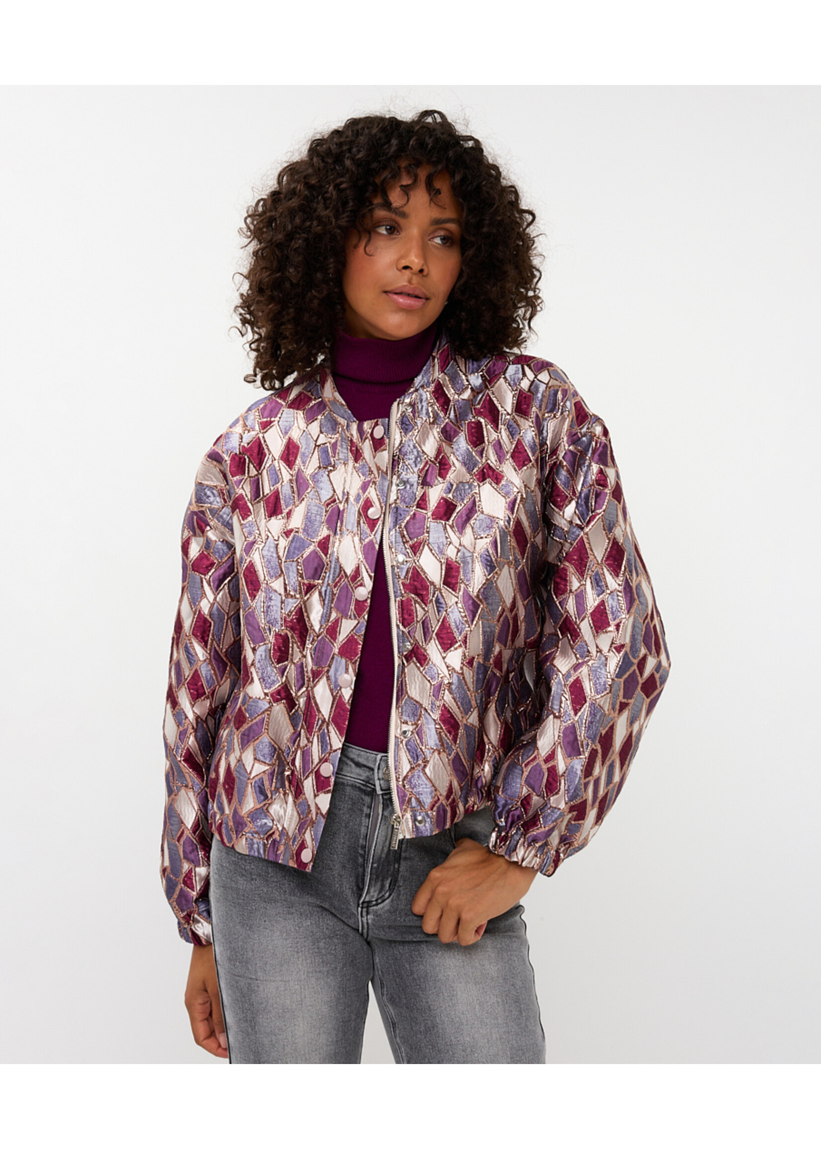 EsQualo Jacket bomber metallic mosaic