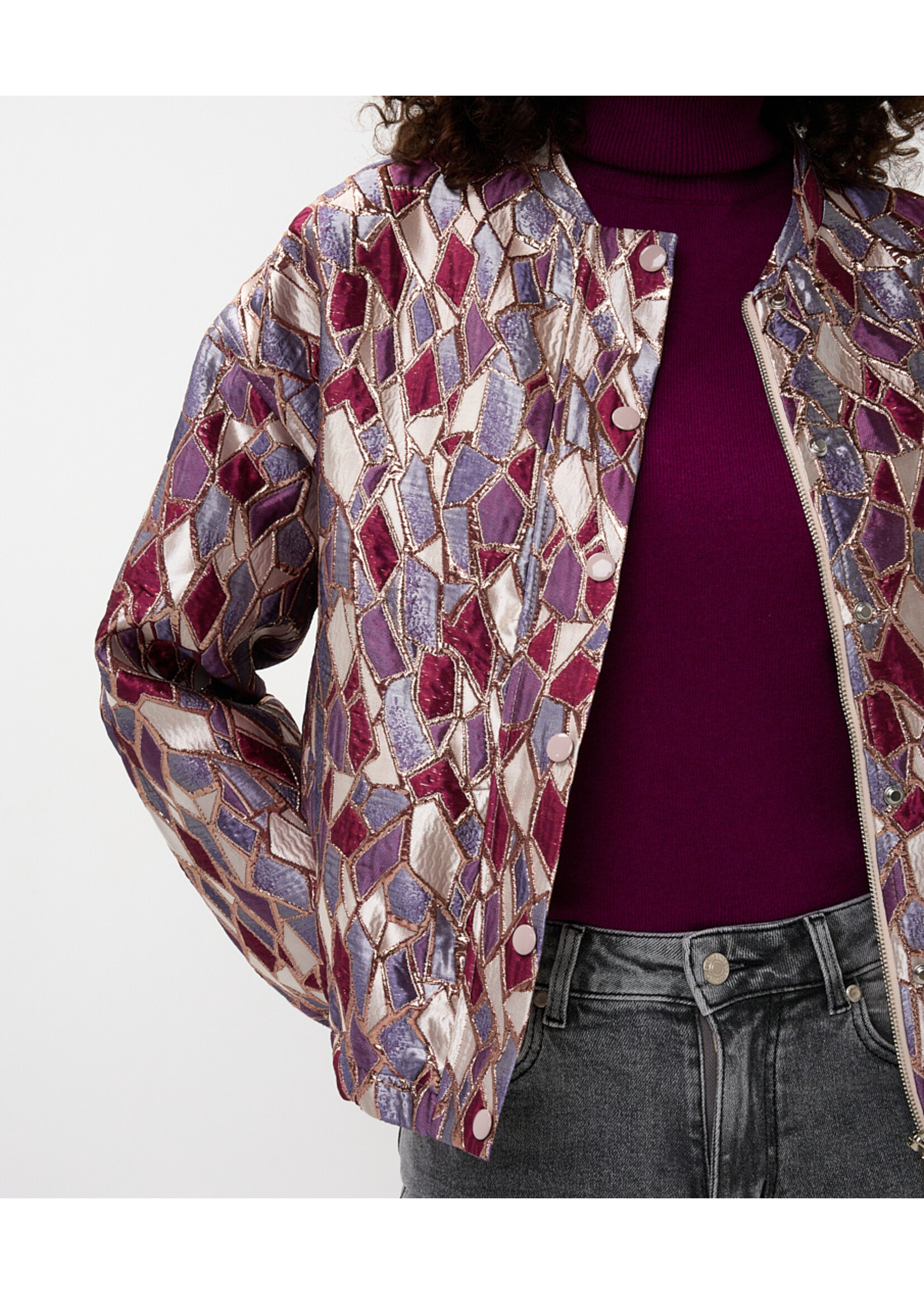 EsQualo Jacket bomber metallic mosaic