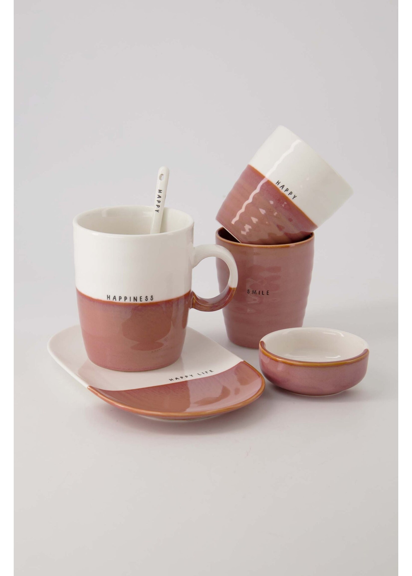 Zusss koffiemok Smile Burgundy One Size
