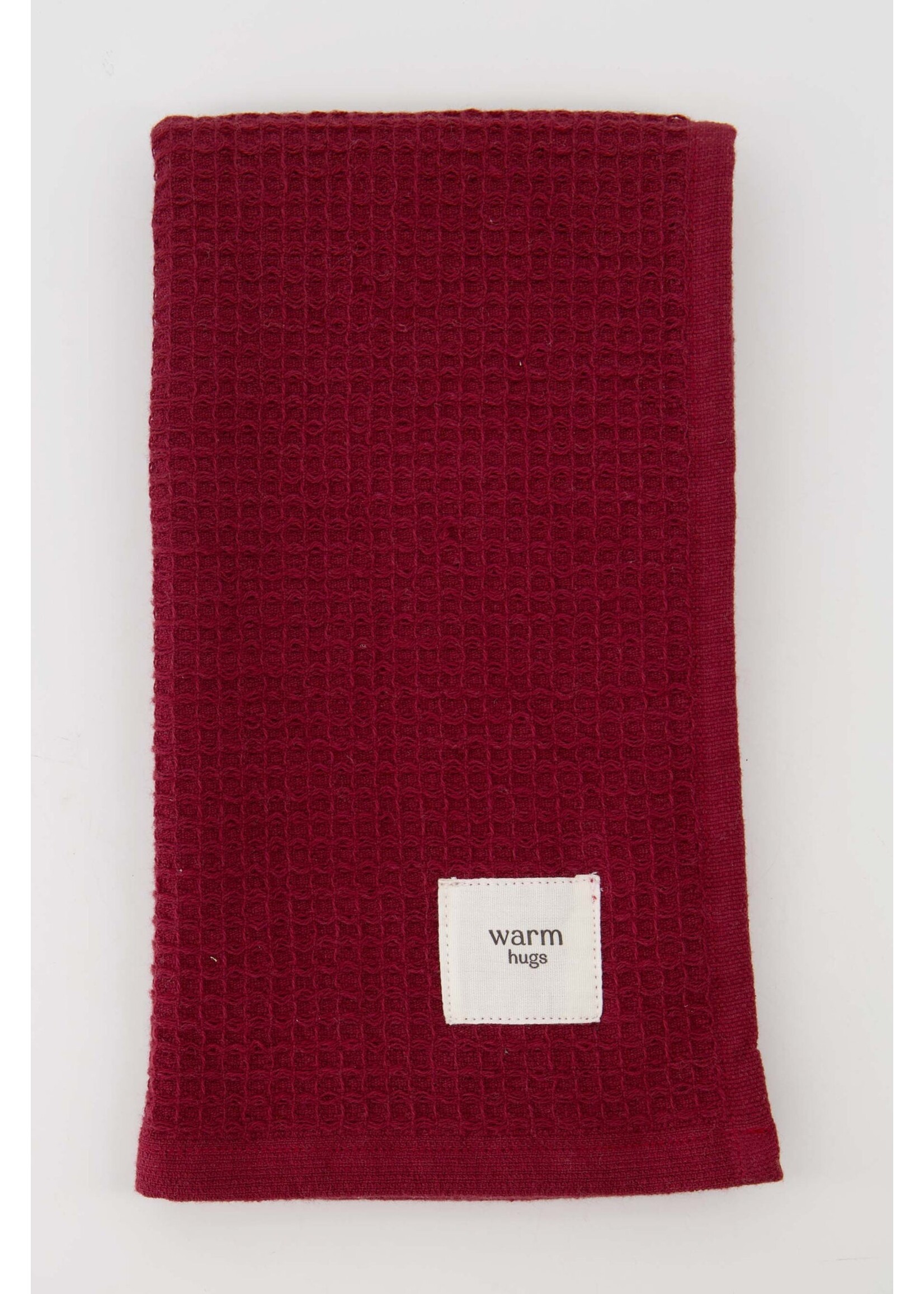 Zusss Gastendoekje Warm Hugs Donkerrood