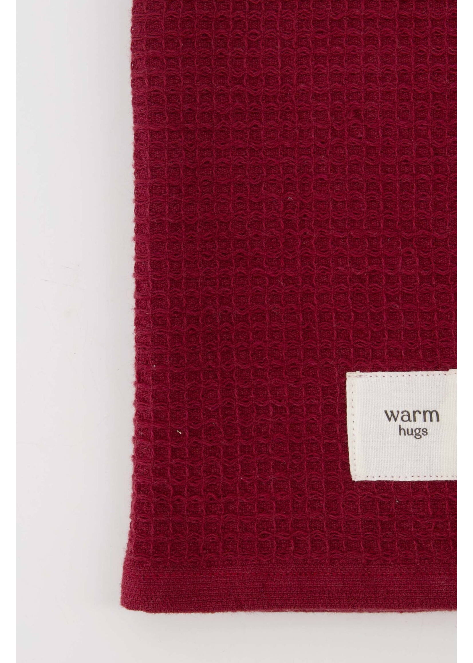Zusss Gastendoekje Warm Hugs Donkerrood