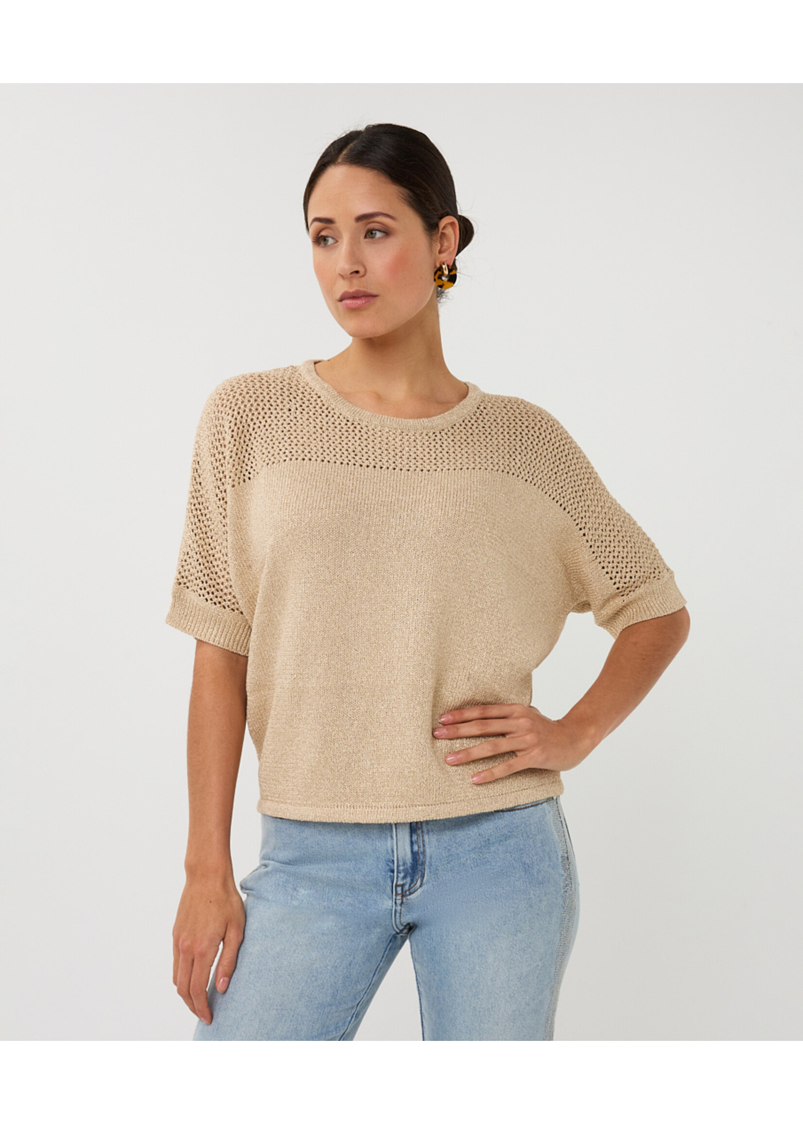 EsQualo Sweater ajour batwing