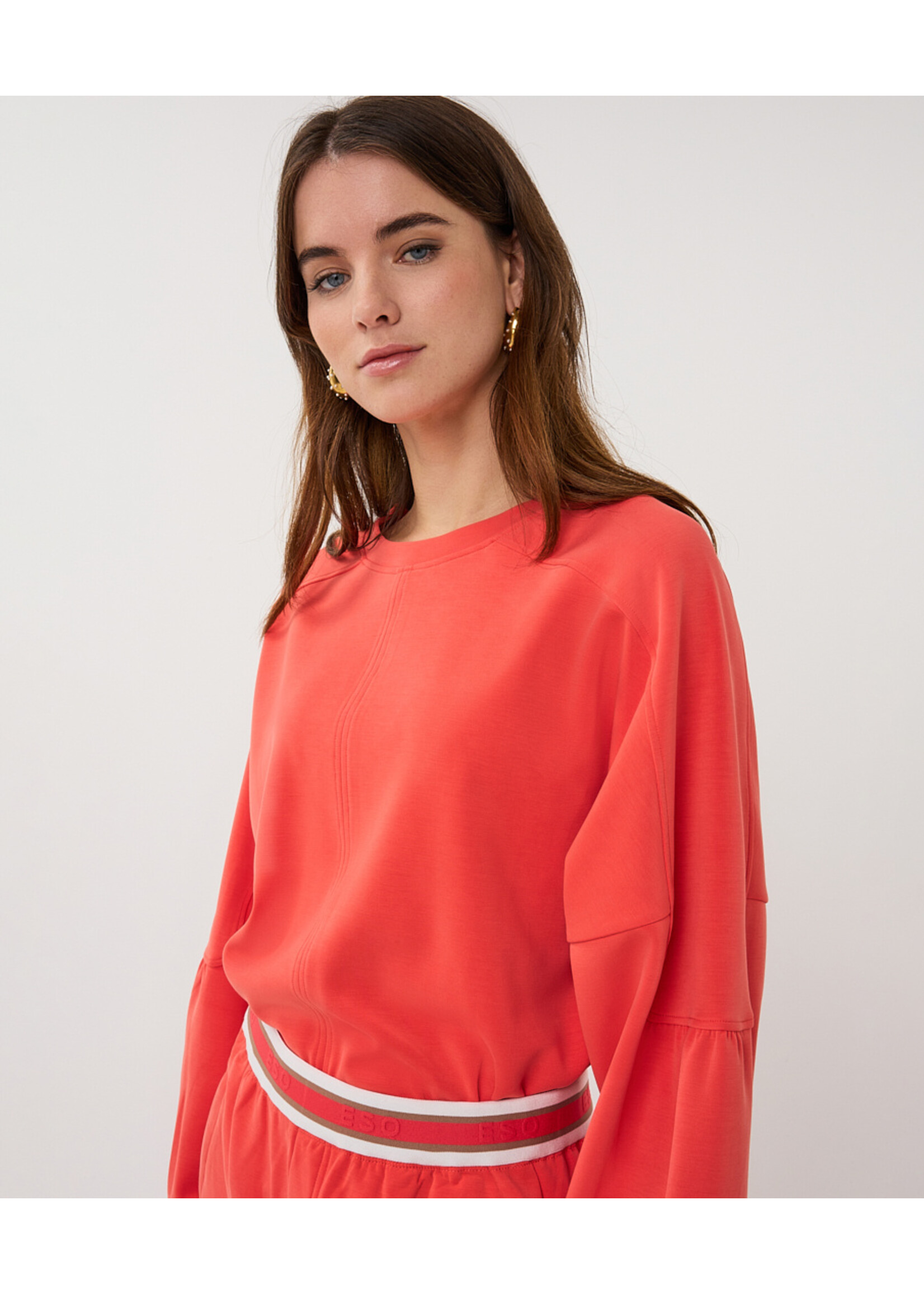 EsQualo Sweater fancy slve Modal