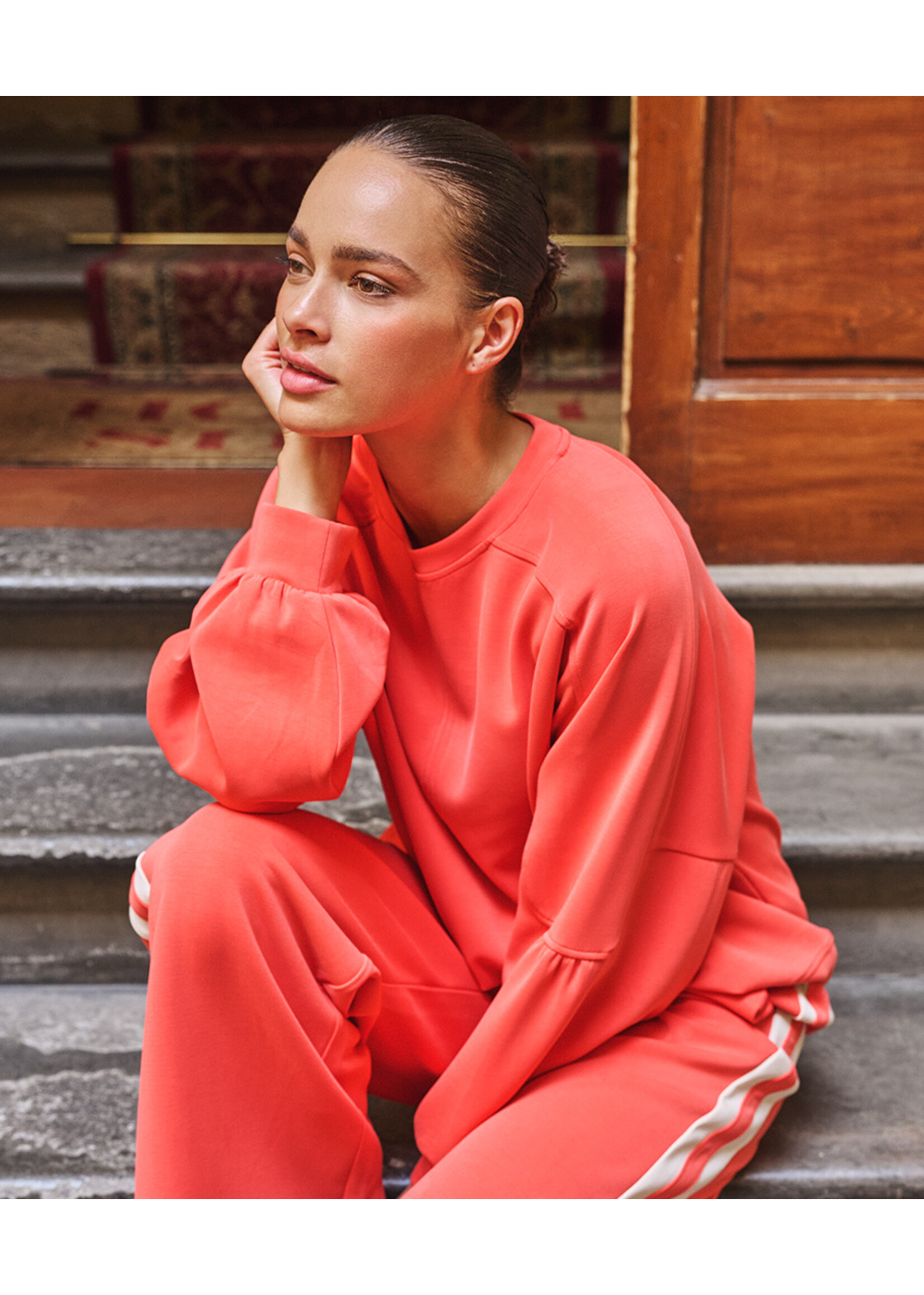 EsQualo Sweater fancy slve Modal