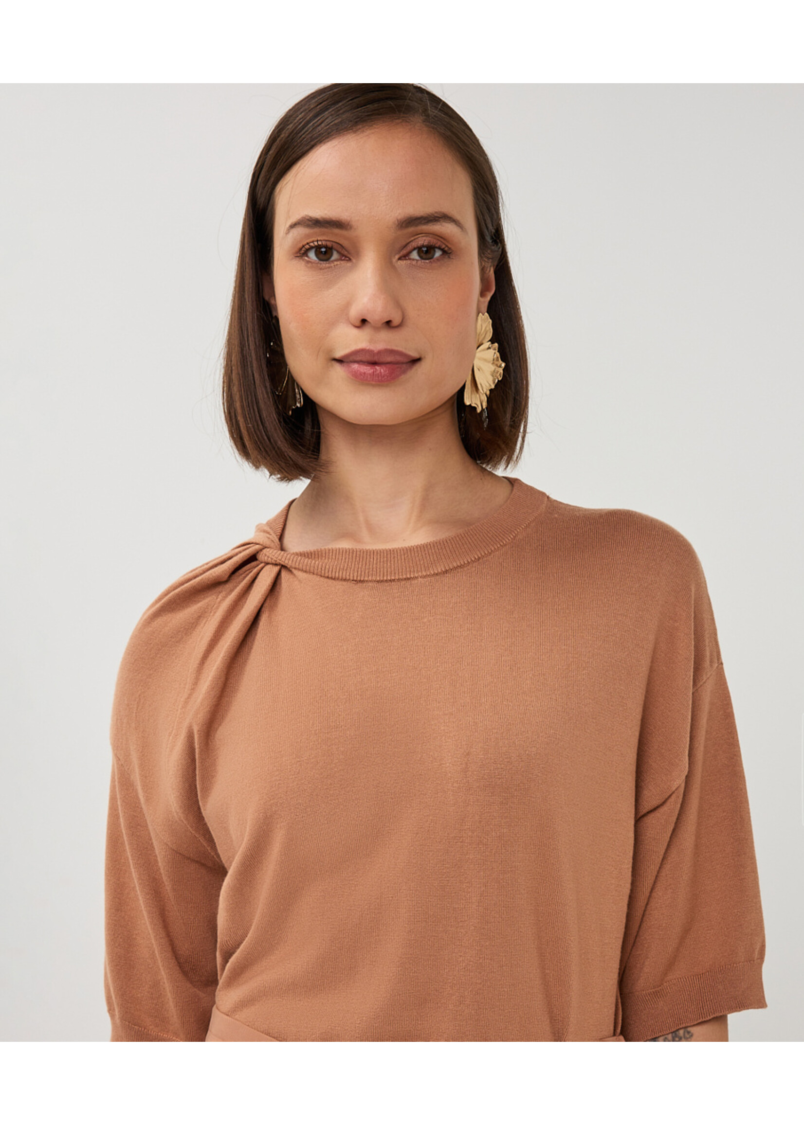 EsQualo Sweater s/slve twist basic knit