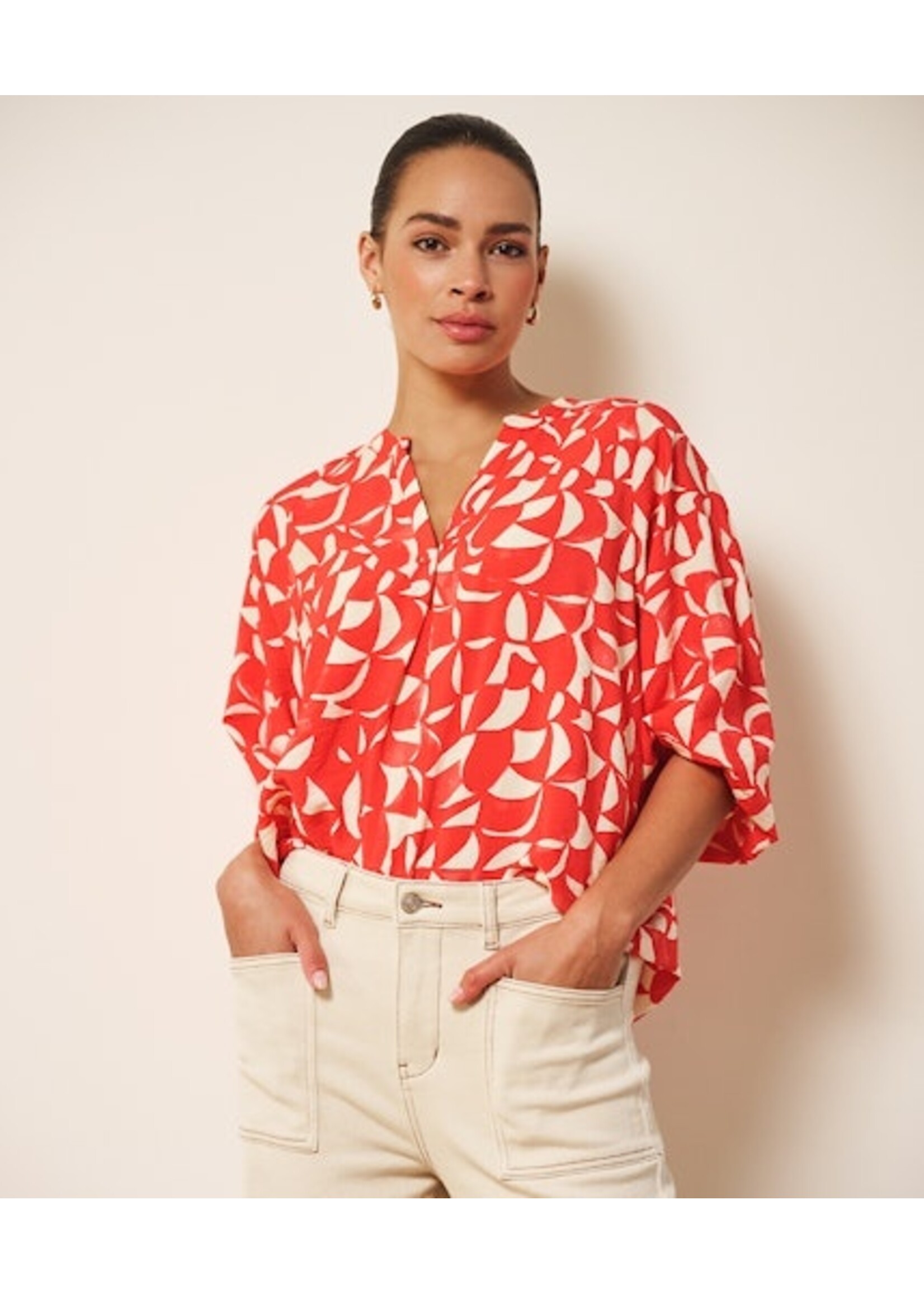 EsQualo Blouse raglan Scarlet Graphic