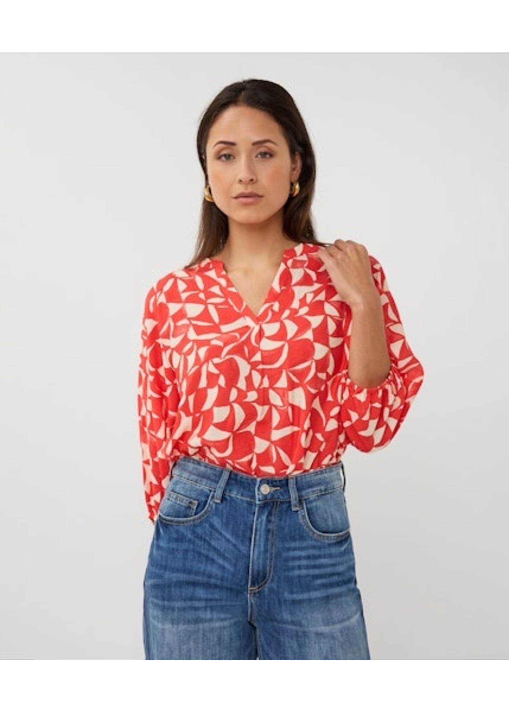 EsQualo Blouse raglan Scarlet Graphic
