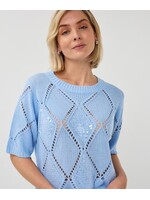 EsQualo Sweater ajour diamond sequins