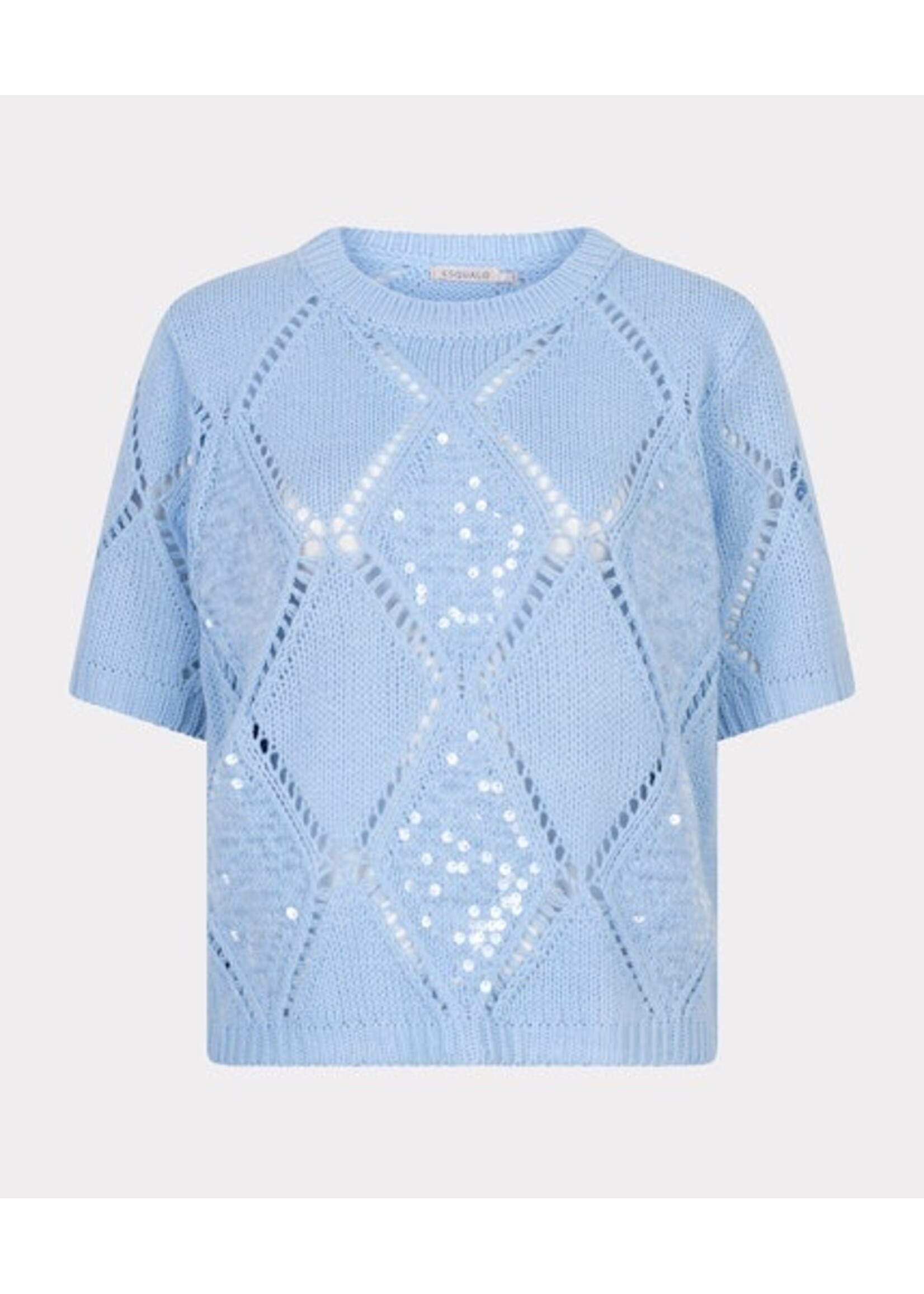 EsQualo Sweater ajour diamond sequins