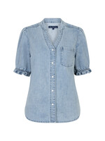 Red Button Victoria Blouse Denim