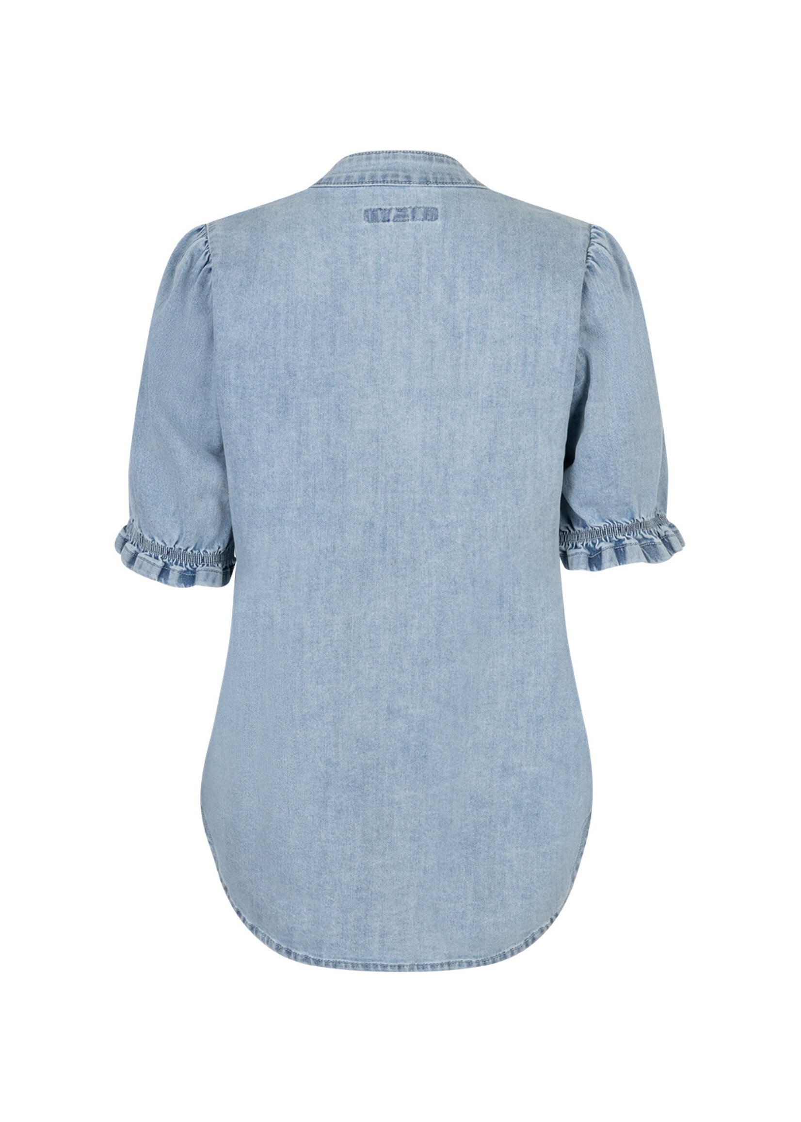 Red Button Victoria Blouse Denim