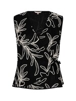 EsQualo Top wrap over flower embroidery