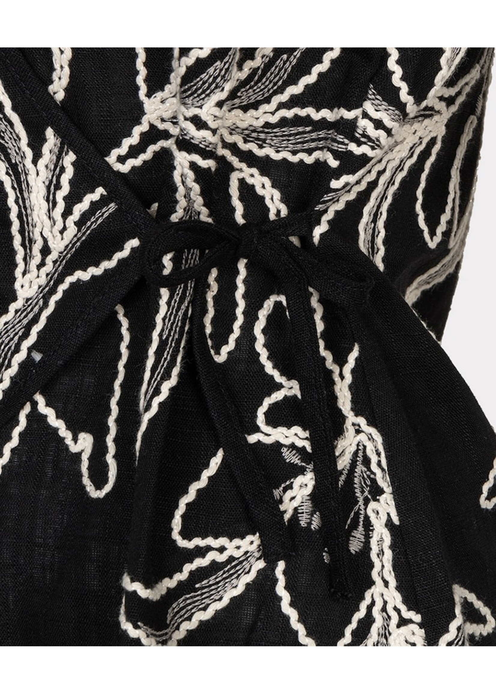 EsQualo Top wrap over flower embroidery