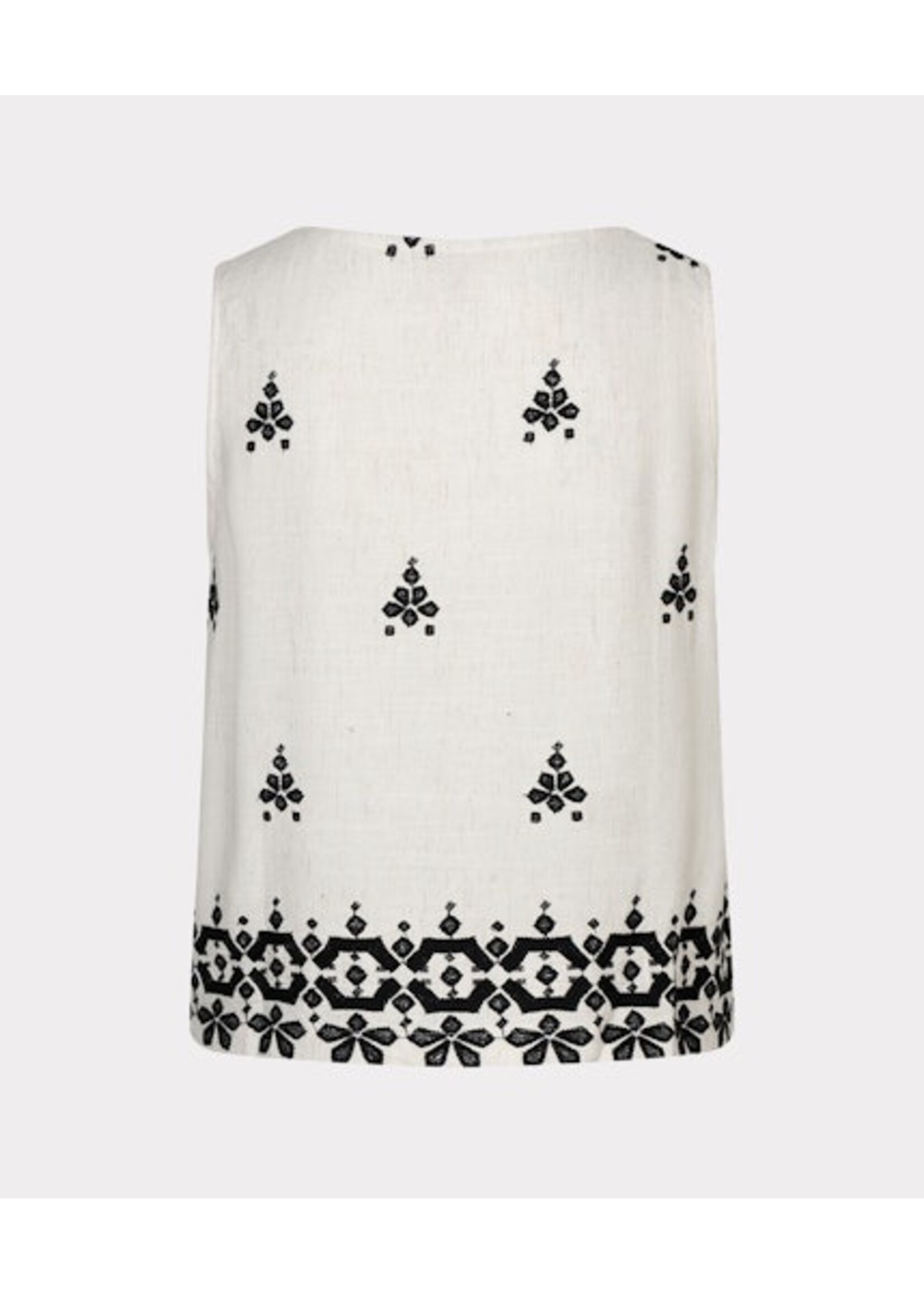 EsQualo Top slv/lss embroidery