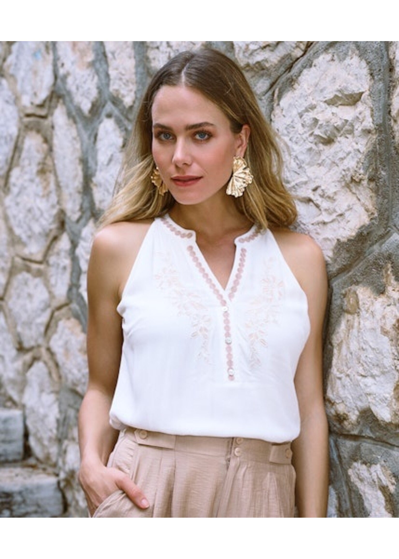 EsQualo Blouse Tropical print