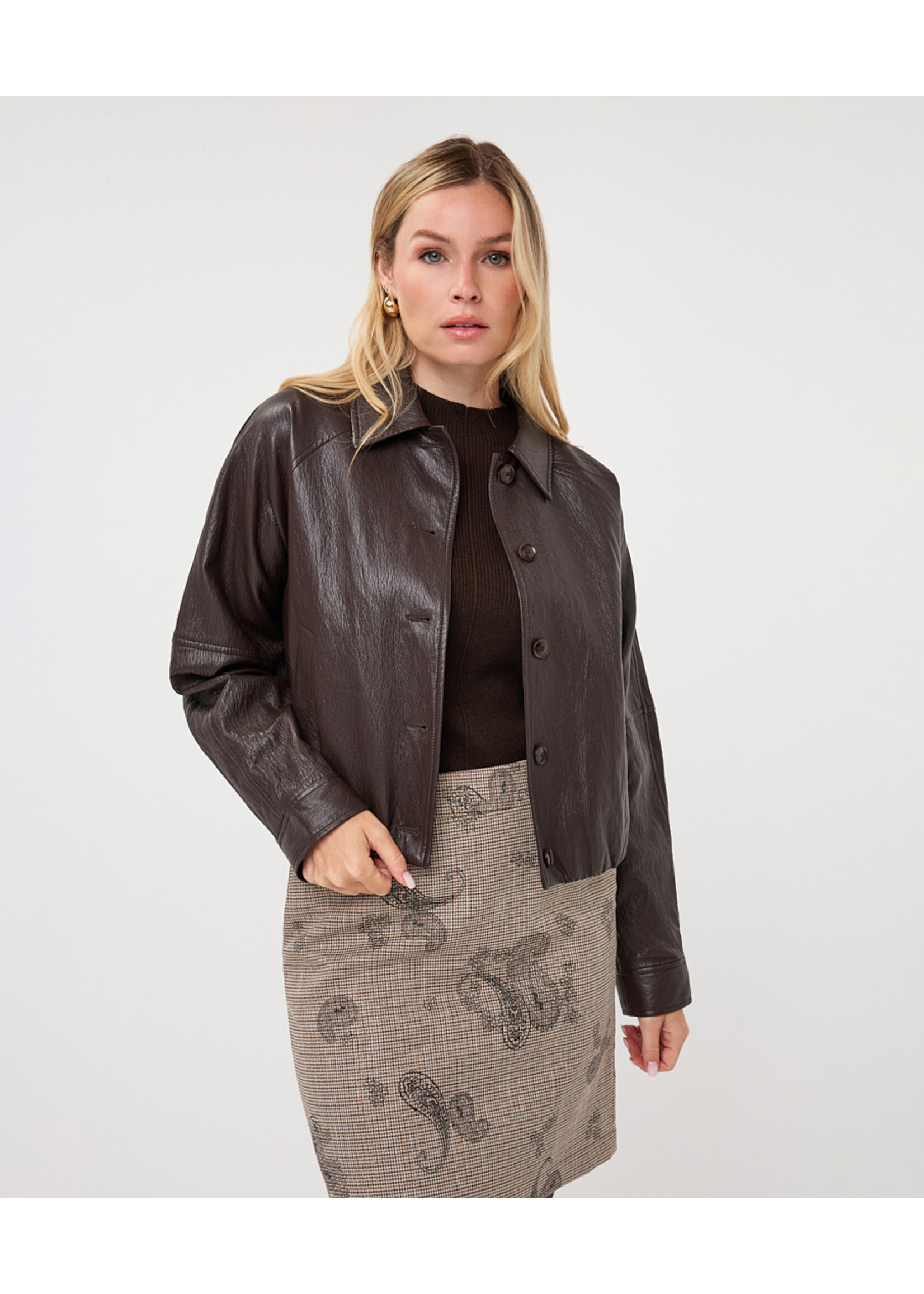 EsQualo Jacket balloon PU crinkle F26.11503