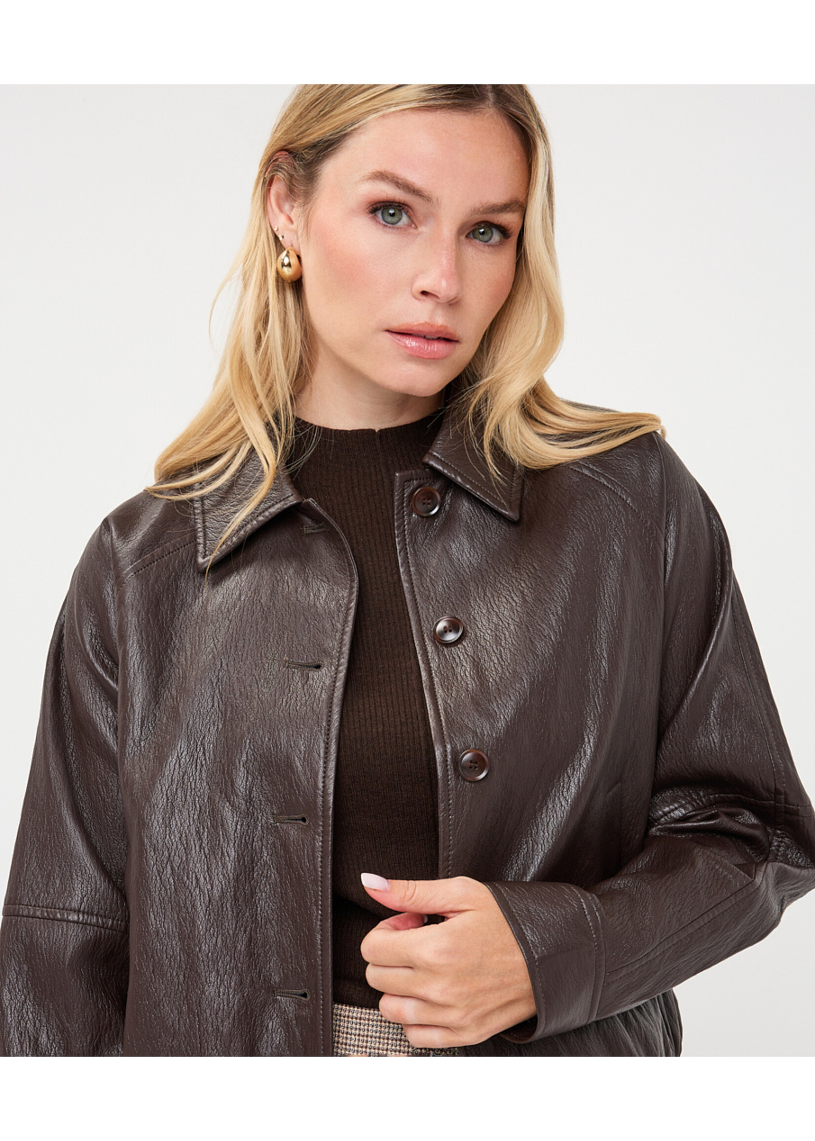 EsQualo Jacket balloon PU crinkle F26.11503