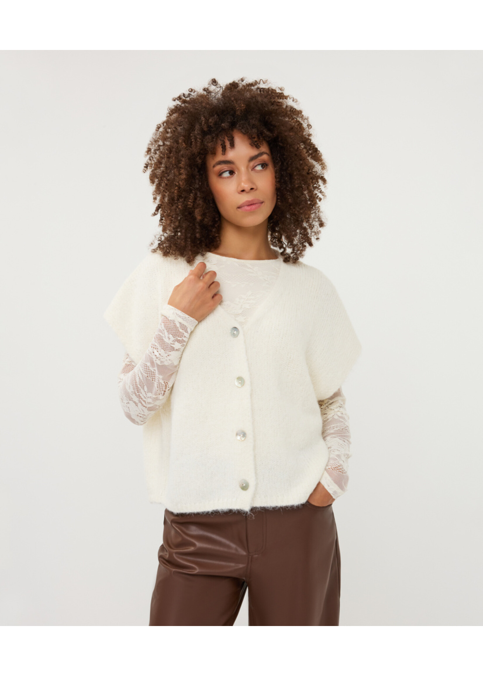 EsQualo Cardigan slve/lss knit W.26.03702