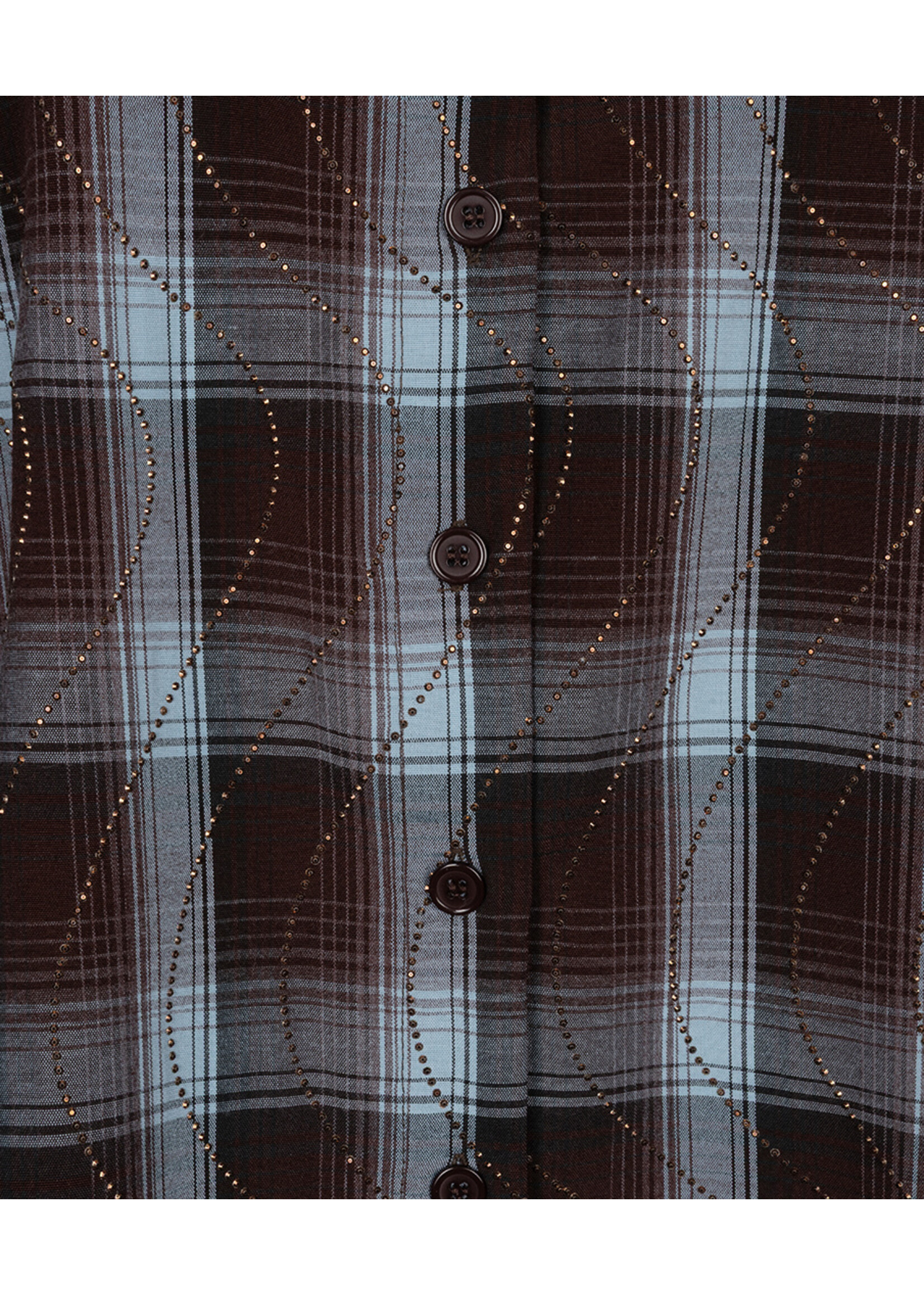 EsQualo Blouse check strass W26.28723
