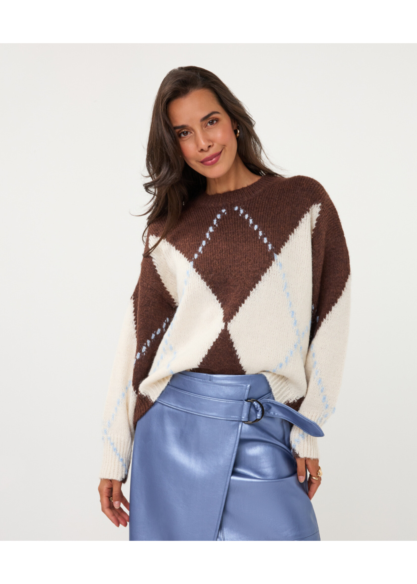 EsQualo Sweater big argyle W26.02709