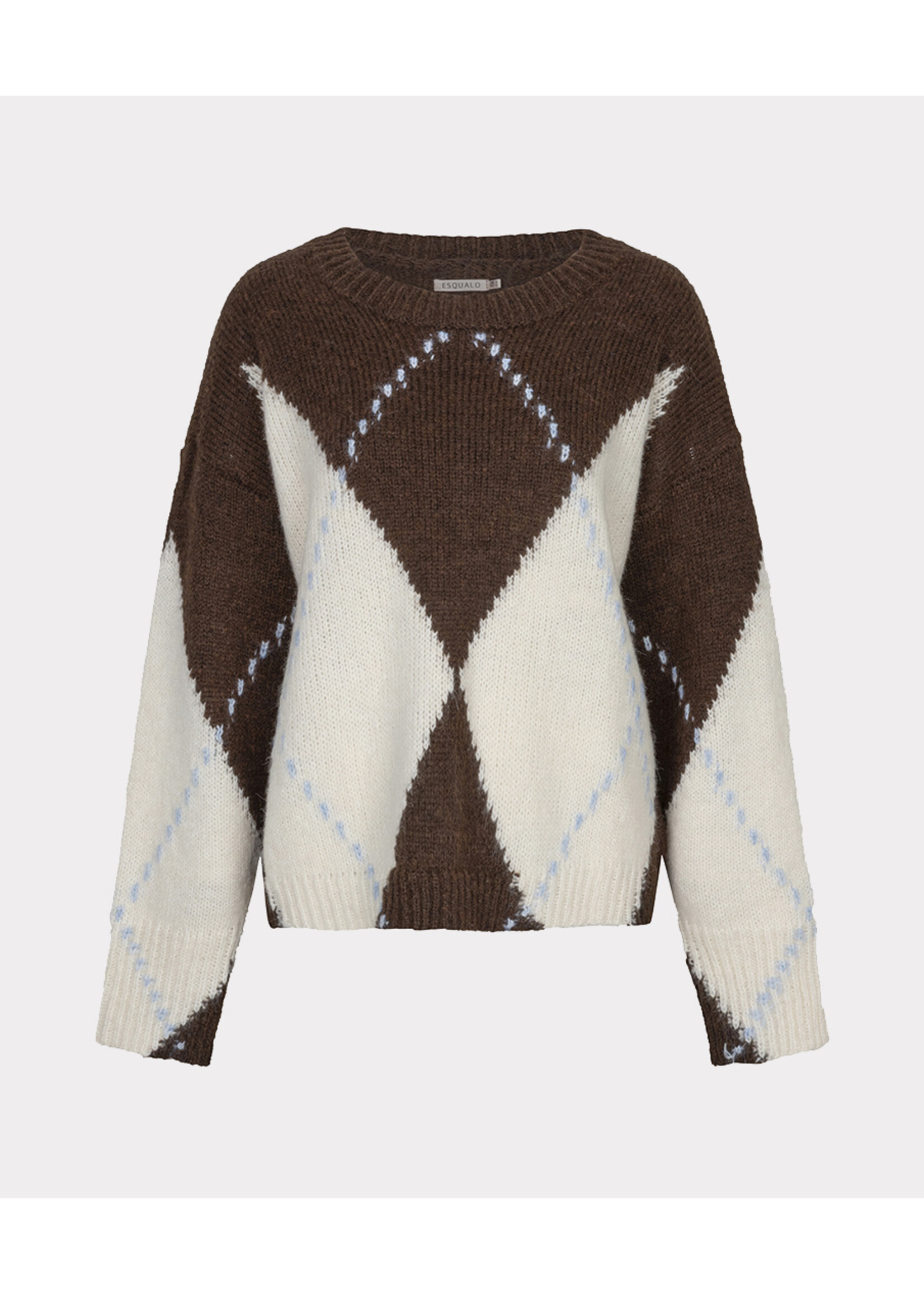 EsQualo Sweater big argyle W26.02709