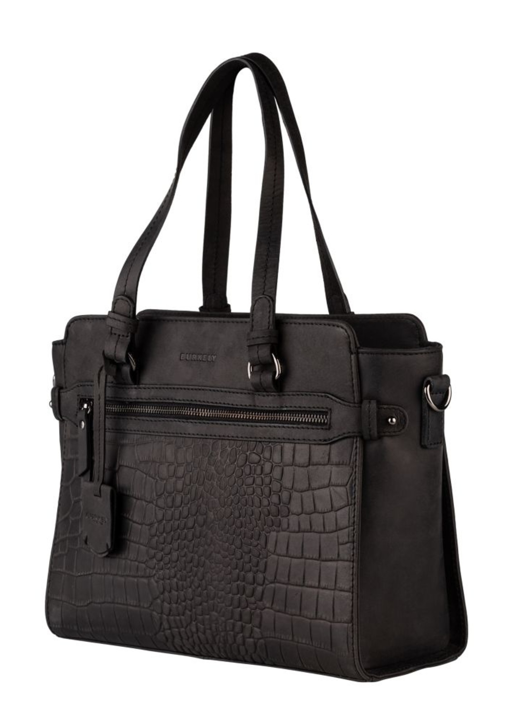 BURKELY Stijlvolle handtas met croco print.