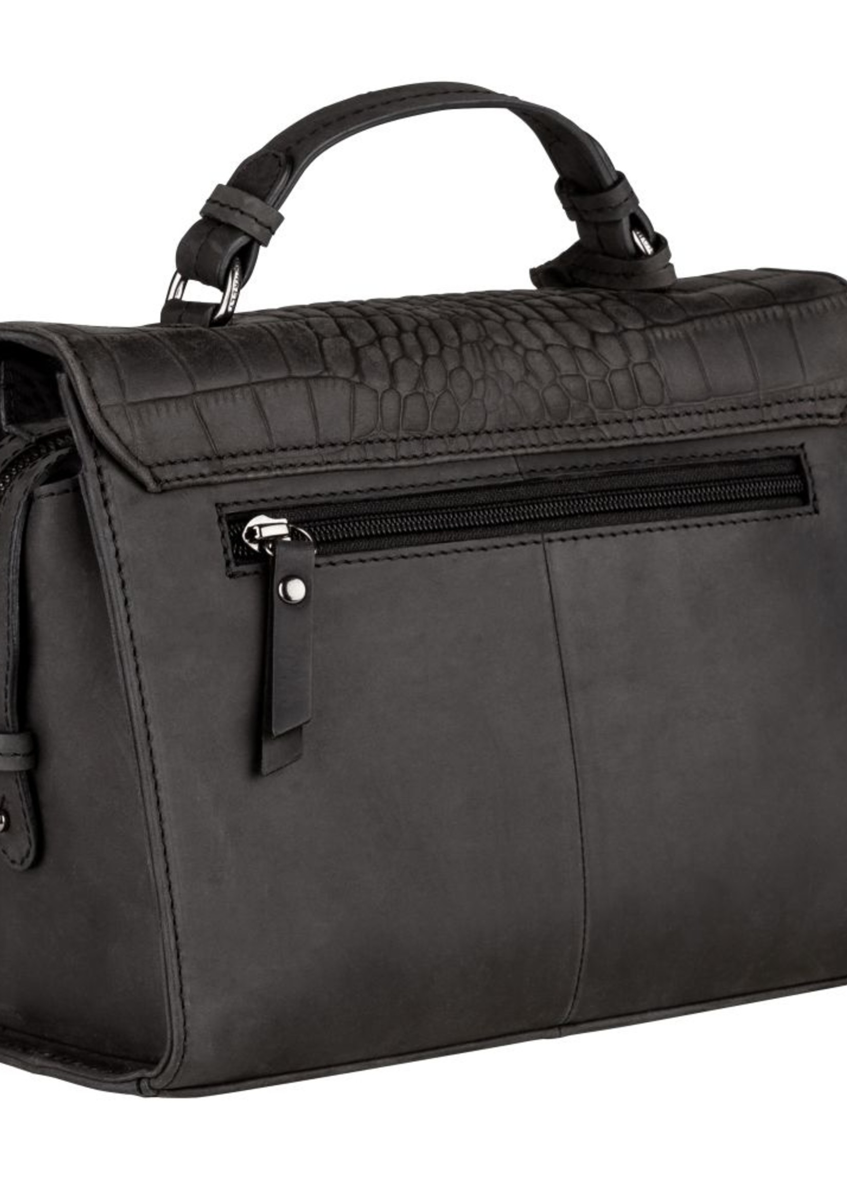 BURKELY Compacte handtas met croco print.