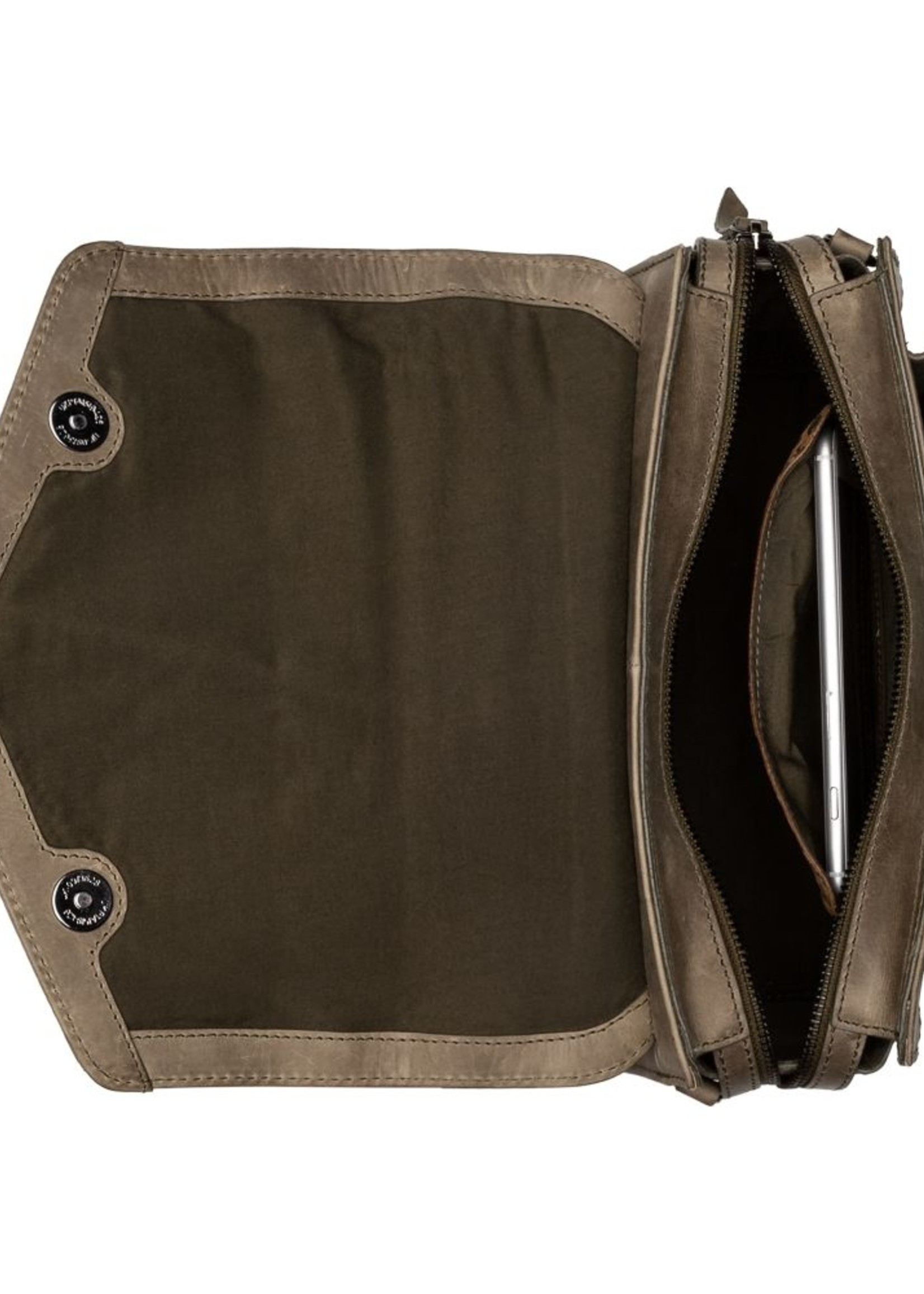 BURKELY Compacte handtas met croco print.