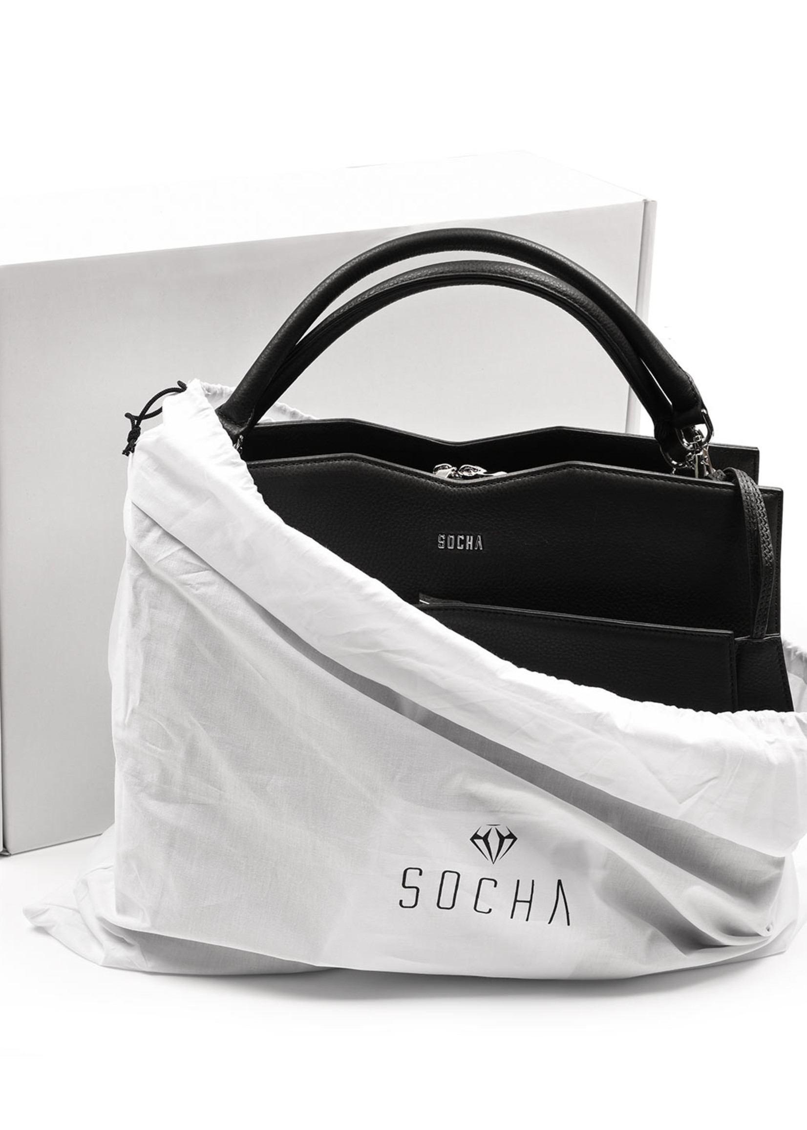 SOCHA Elegante handtas met uitneembare laptop sleeve.