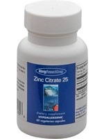 Allergy Research Group Zinc Citrate 25 mg, 60 caps.