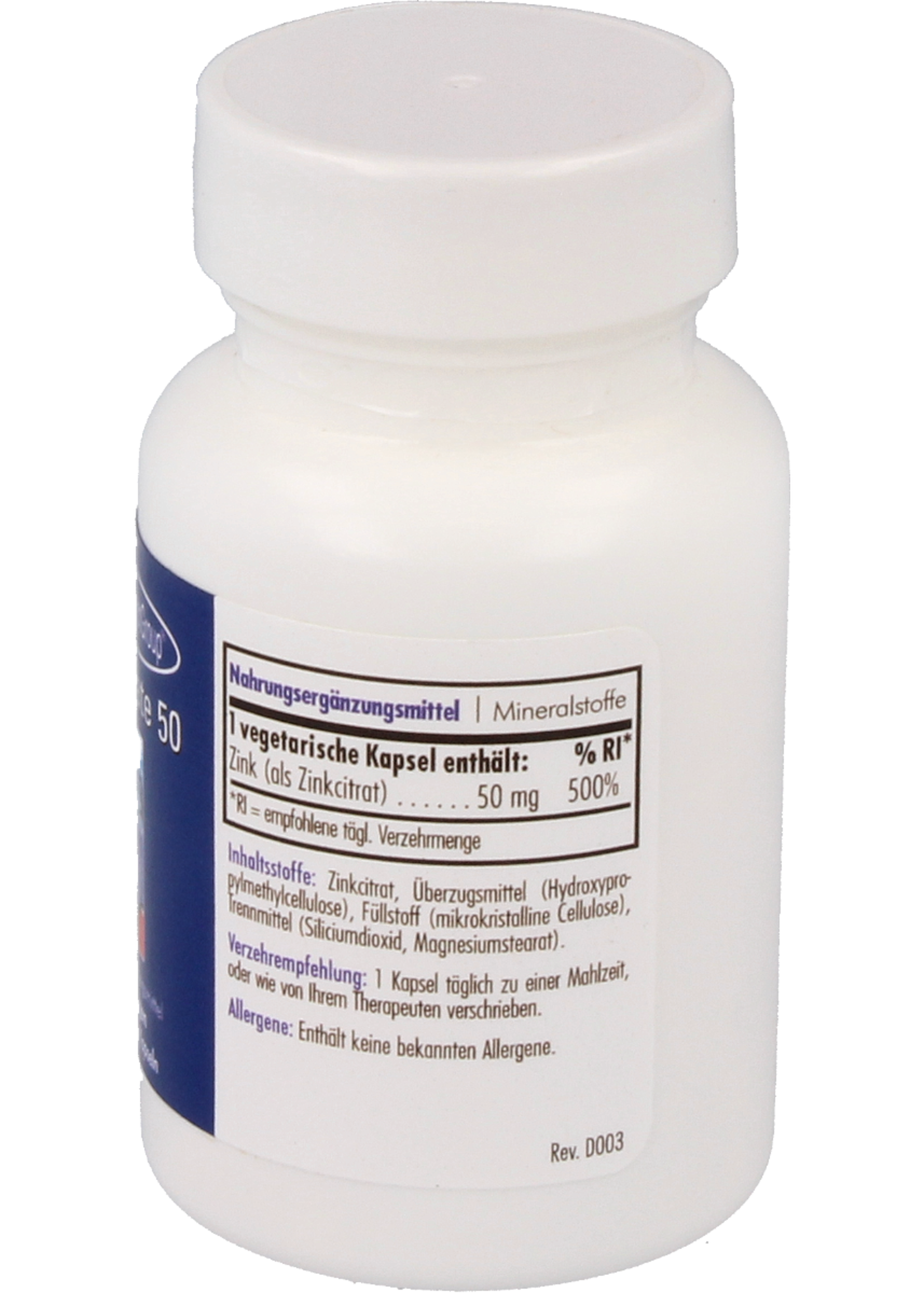 Allergy Research Group Zinc Citrate 50 mg, 60 caps.