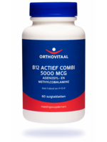 Orthovitaal B12 actief combi 5.000 mcg, 60 zuigtabl. "Uit assortiment, vervanging: Vitakruid B12 Combi 10.000 met folaat, 60 smelttabl."