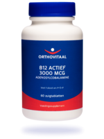Orthovitaal B12 actief 3000 mcg Adenosylcobalamine, 60 zuigtabl. "uit assortiment" Alternatief: B12 5000 mcg Adenosylcobalamine, 60 smelttabl.