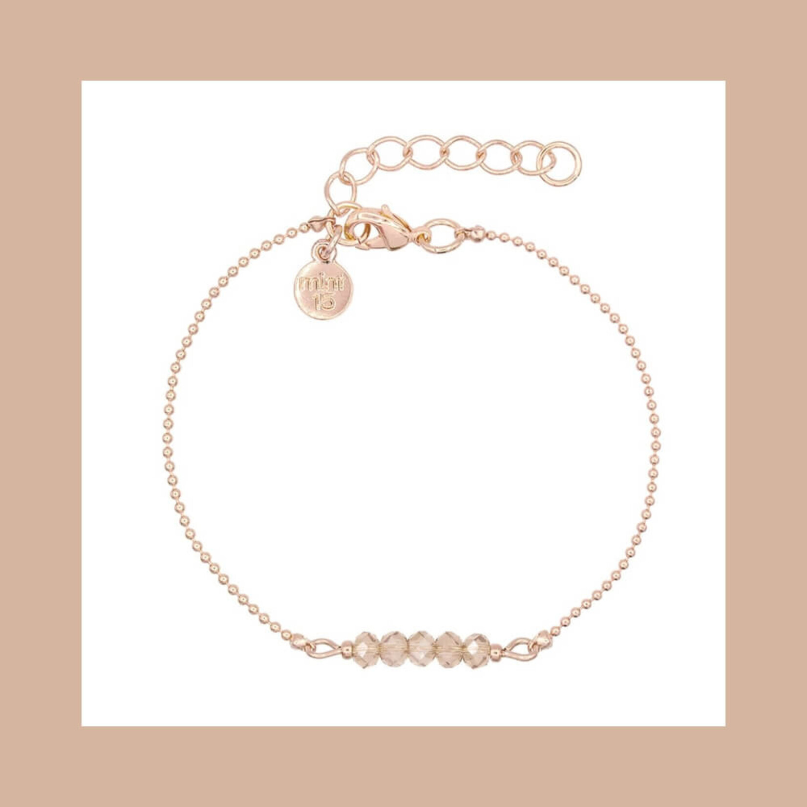 Mint15  4-delig stijlvol roségoudkleurige armbandenset champagne