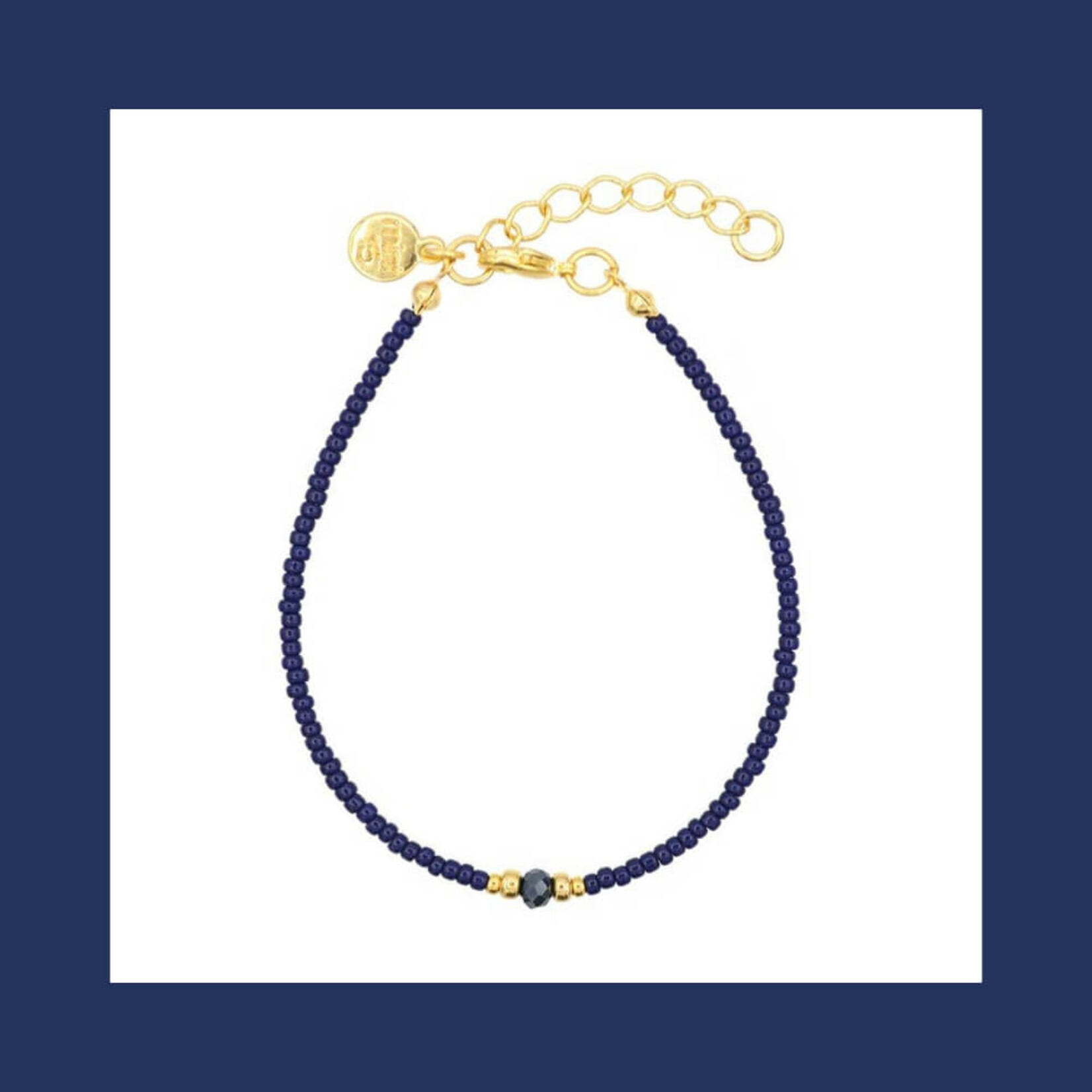Mint15  4-delig stijlvol goudkleurige armbandenset marineblauw