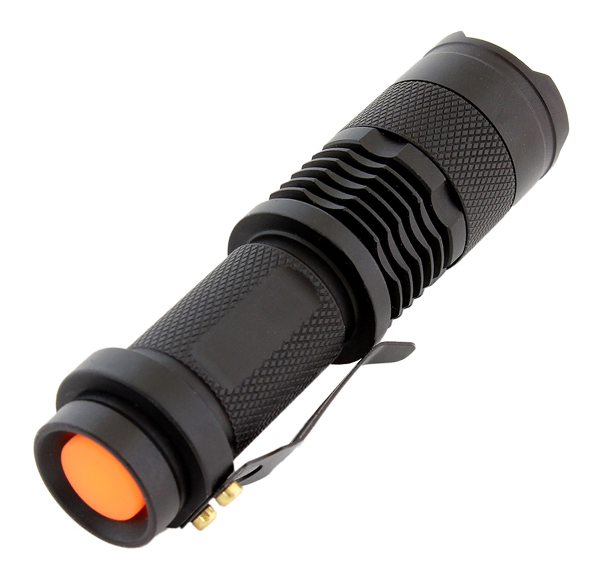 CREE Q5 Mini LED Zaklamp - 2 stuks - 220 Lumen - Zoom Functie Zwart -
