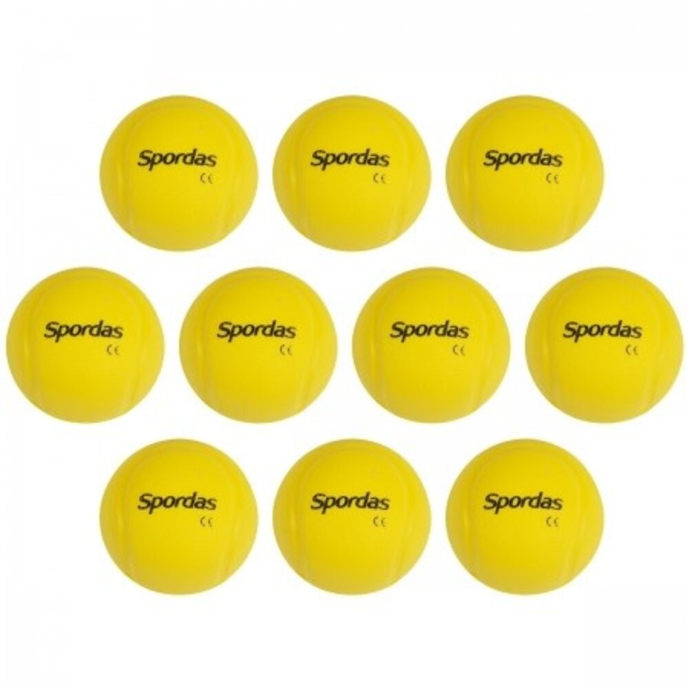 Spordas Knijp tennisballen | Set van 10 | Geel | 6.5 cm Spordas Knijp tennisballen | Set van 10 | Geel | 6.5 cm