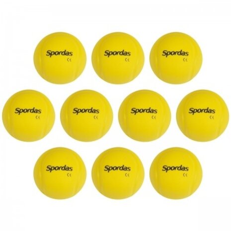 Spordas Knijp tennisballen | Set van 10 | Geel | 6.5 cm Spordas Knijp tennisballen | Set van 10 | Geel | 6.5 cm
