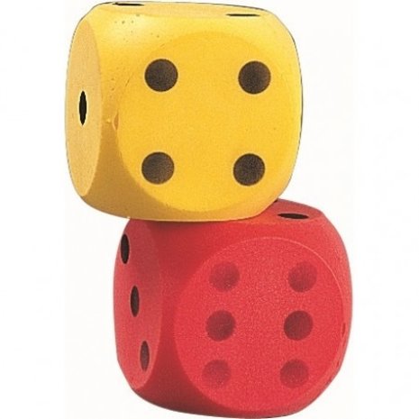 Megaform Dobbelstenen | Per stuk | 16cm | Geel of rood Megaform Dobbelstenen | Per stuk | 16cm | Geel of rood