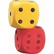 Megaform Dobbelstenen | Set van 2 | 16cm | Geel en rood Megaform Dobbelstenen | Set van 2 | 16cm | Geel en rood