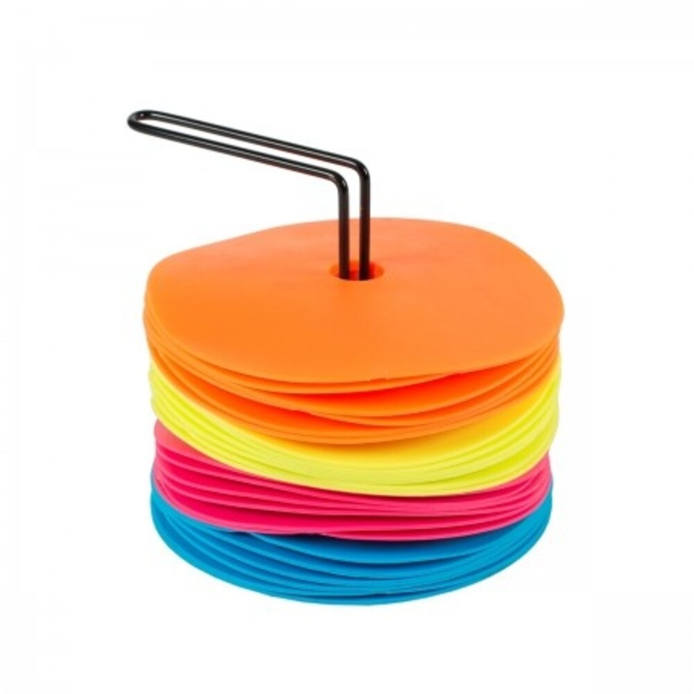 Spordas Set van 24 Kleine Spot Markers | Neon Kleuren | Antislip | 15 cm