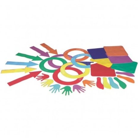 Spordas Set vloermarkeringen | Set van 30 | Pijlen - Handen - Voeten - Ringen Spordas Set vloermarkeringen | Set van 30 | Pijlen - Handen - Voeten - Ringen