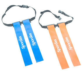 Spordas Flag Rugby | Set van 6 riemen | Blauw / Oranje Spordas Flag Rugby | Set van 6 riemen | Blauw / Oranje