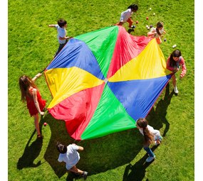 Spordas Spelparachute | Dansdoek | 6 meter | 16 handgrepen Spordas Spelparachute | Dansdoek | 6 meter | 16 handgrepen