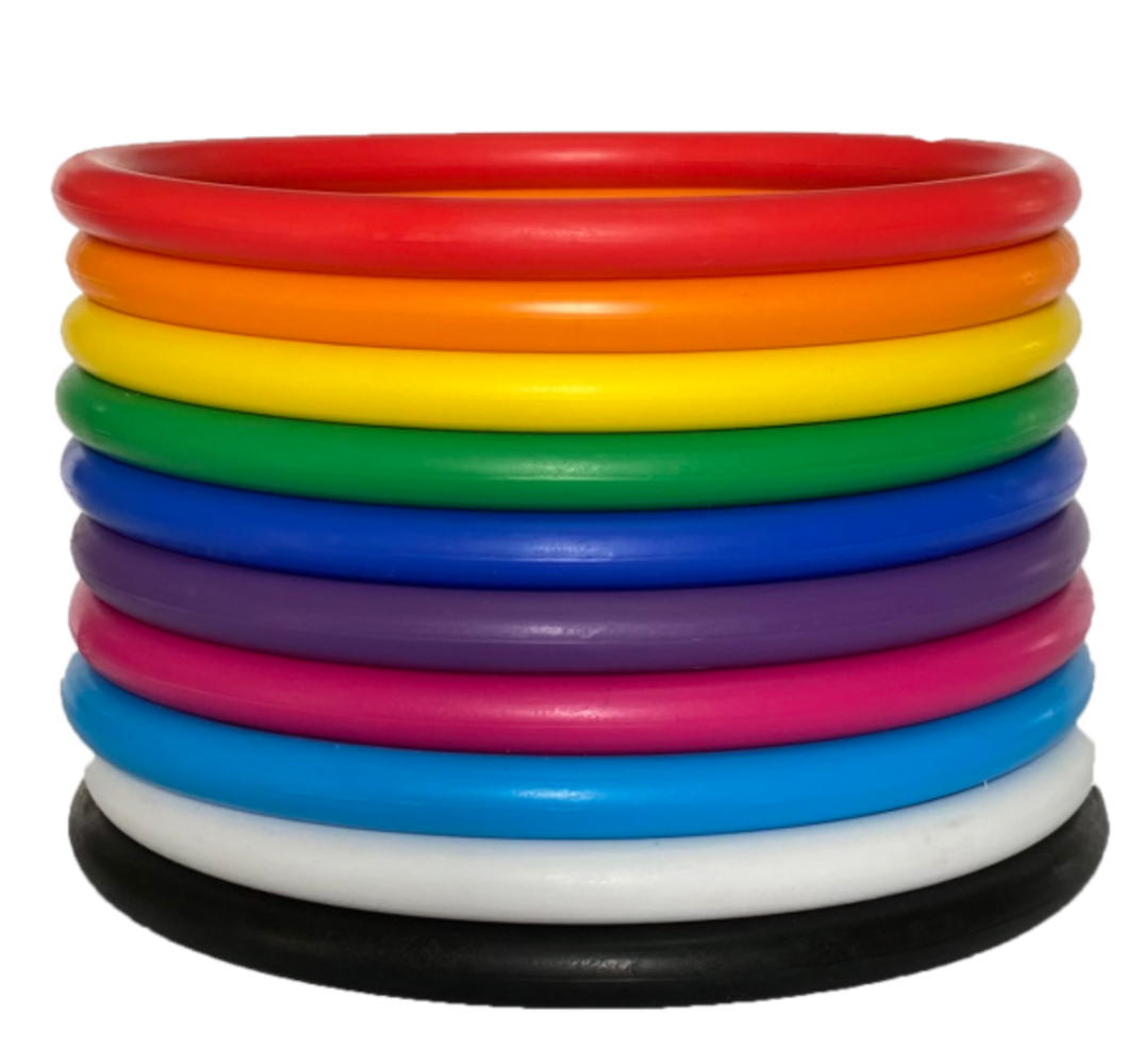 Spordas Werpringen | Rubber | Set van 10 dunne ringen | Ø 15 cm | Activiteitenringen Spordas Werpringen | Rubber | Set van 10 dunne ringen | Ø 15 cm | Activiteitenringen