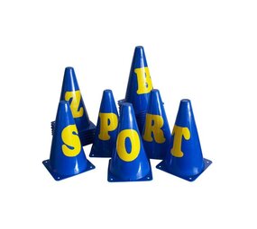 Tanga Sports Pionnen met letters | A t/m Z | 23 cm | Blauw-Geel Tanga Sports Pionnen met letters | A t/m Z | 23 cm | Blauw-Geel