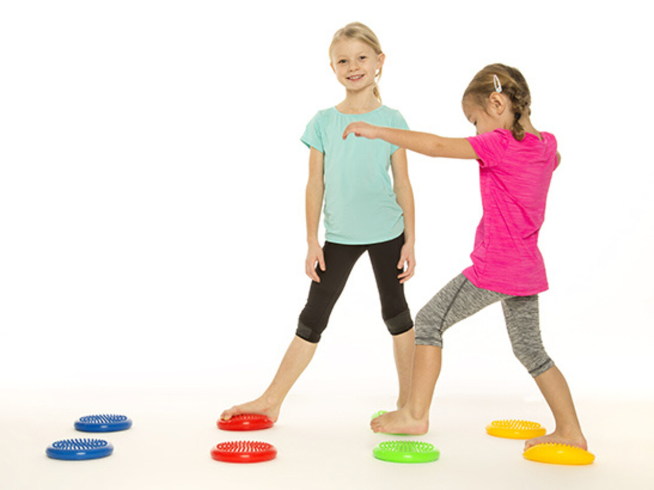 Sensory Toys Sensorische Balansschijven | Set van 4 | Rood - Geel - Blauw - Groen