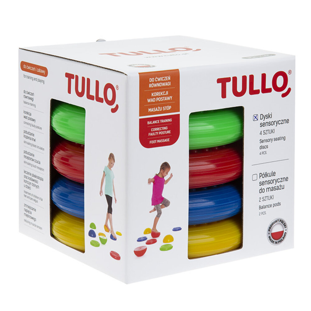 Sensory Toys Sensorische Balansschijven | Set van 4 | Rood - Geel - Blauw - Groen