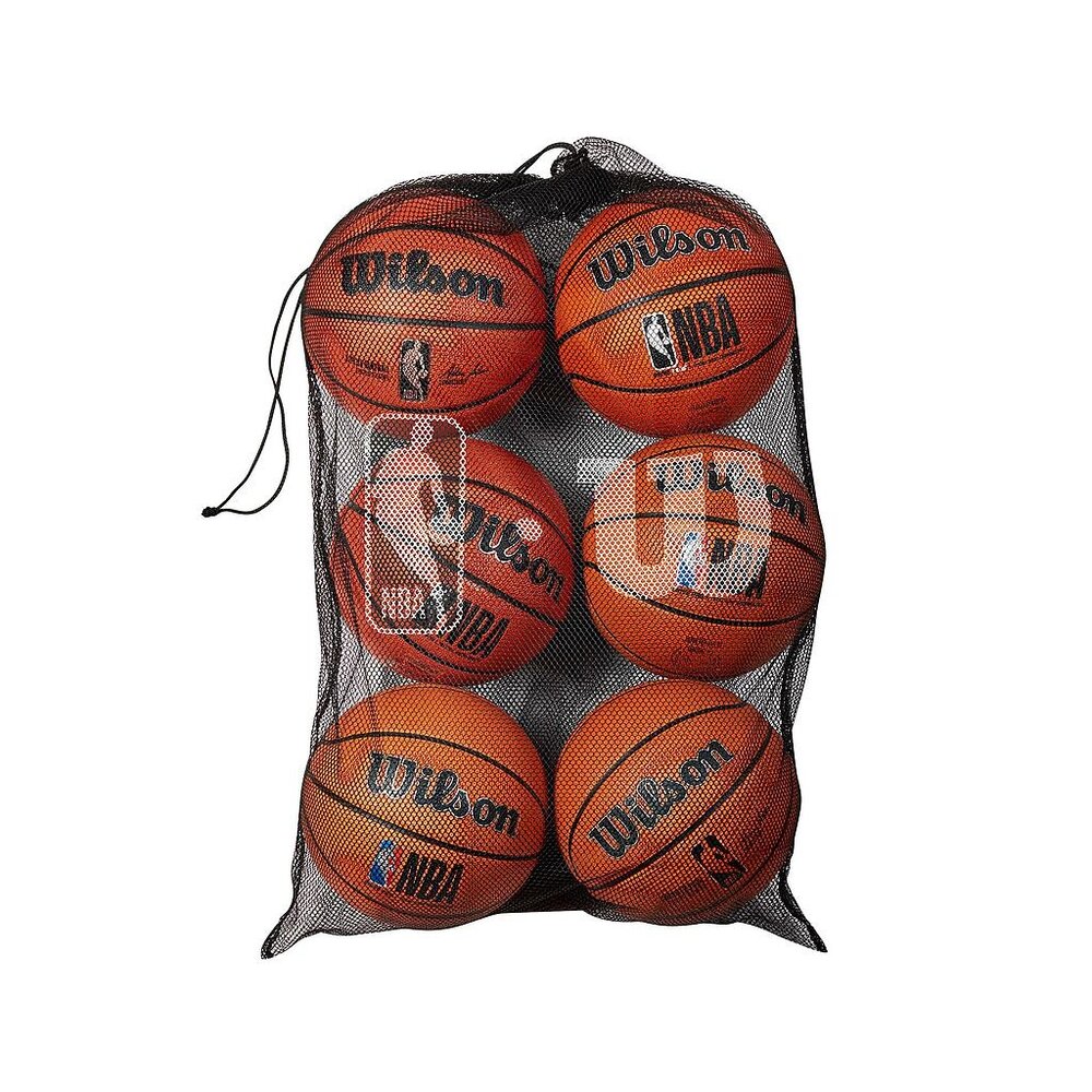 Wilson Wilson NBA Basketbal ballenzak | 6 stuks | Zwart Wilson Wilson NBA Basketbal ballenzak | 6 stuks | Zwart